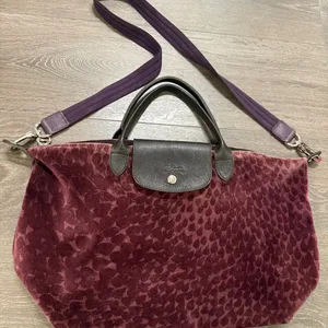 Longchamp Velvet Leopard Print Tote Bag medium