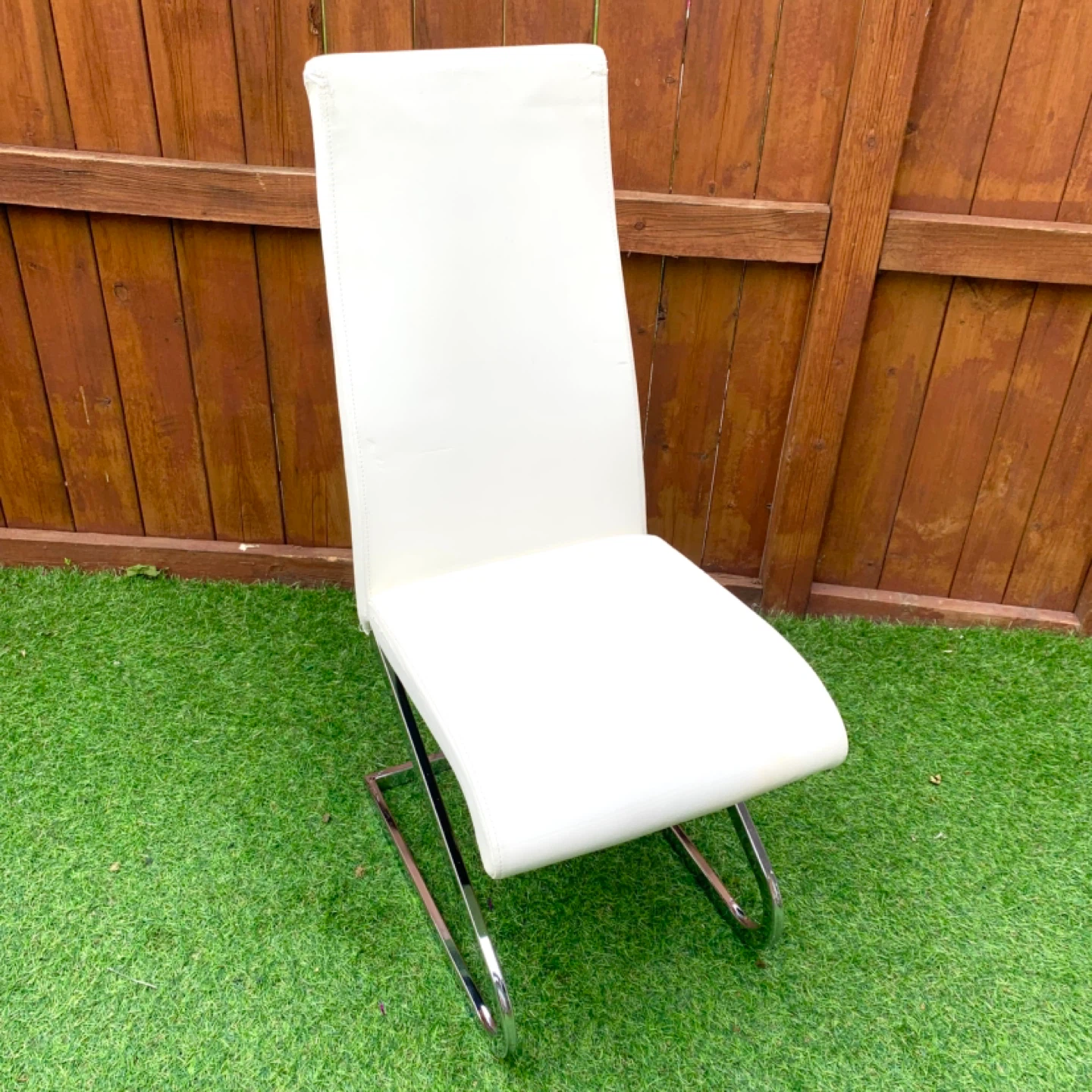 Dining Chair Faux Leather Chair Modern Chair Furniture White - photo 2