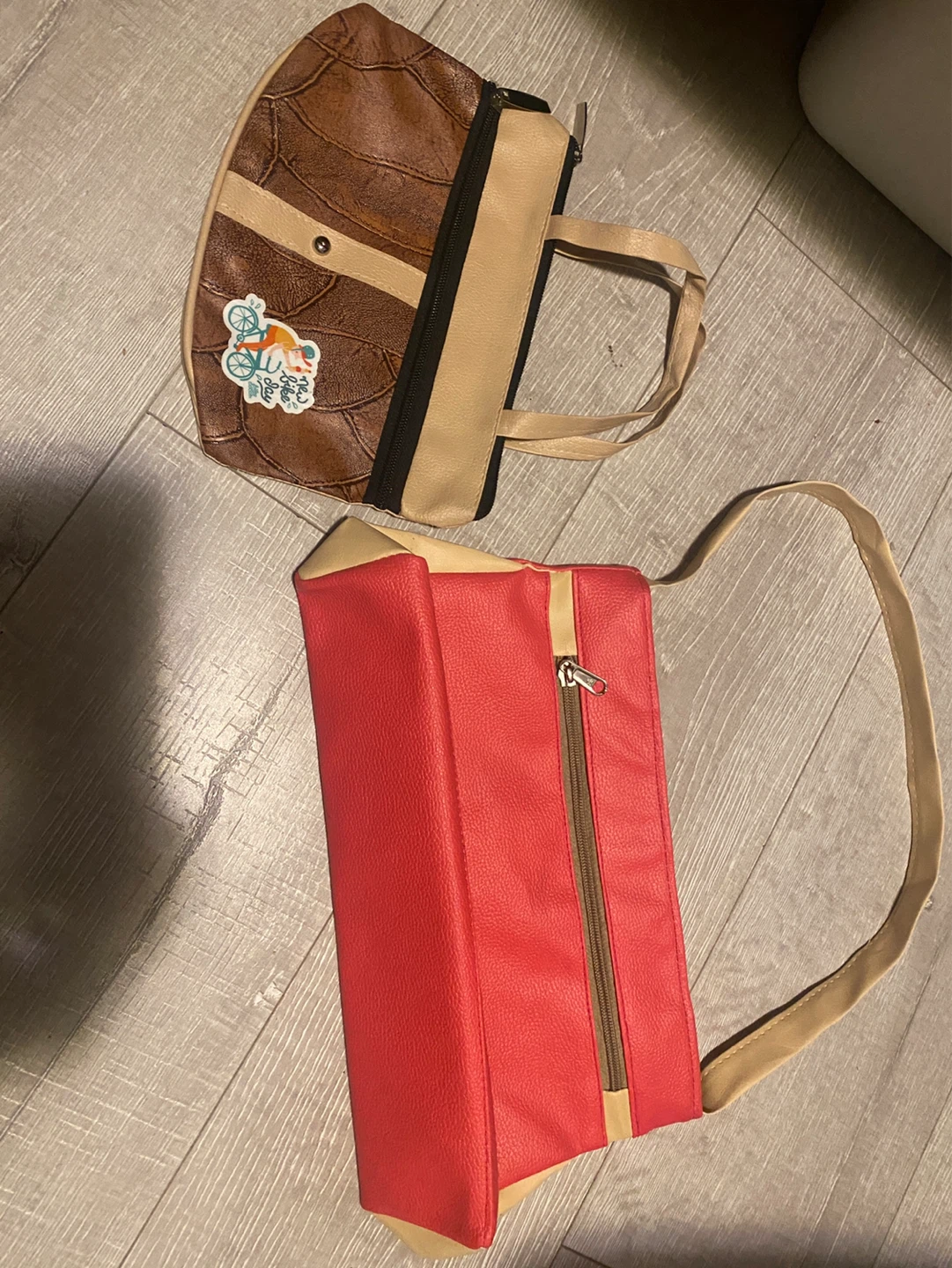 Two Bags - Brown and Red
