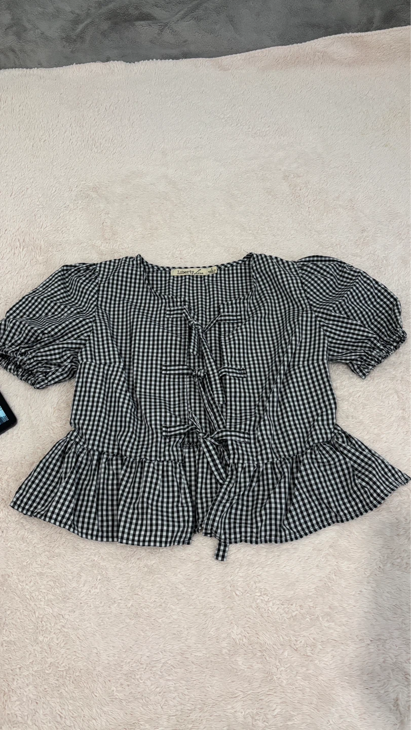 Liberty Love Gingham Peplum Top
