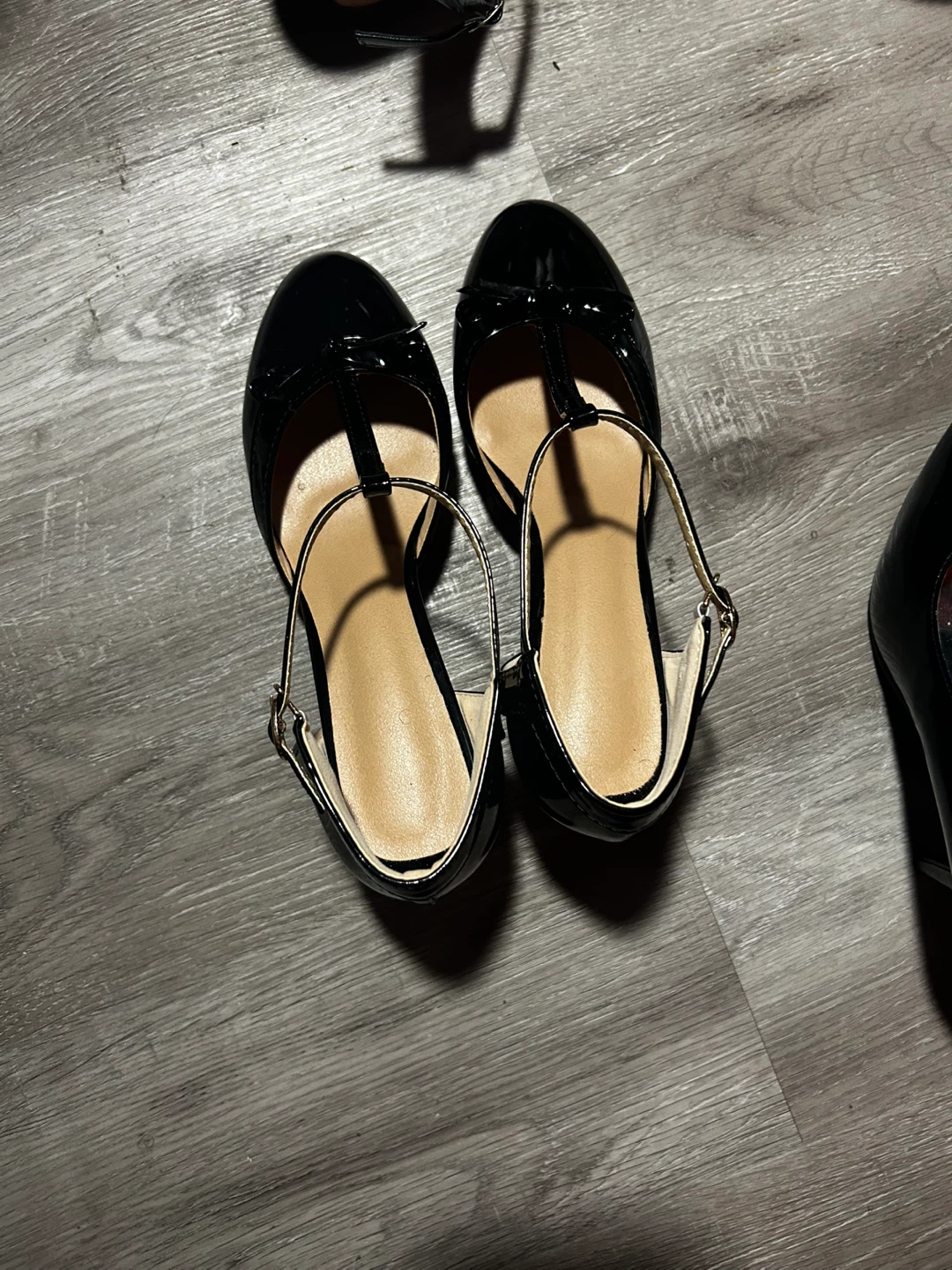 Black Patent T-Strap Mary Jane Shoes