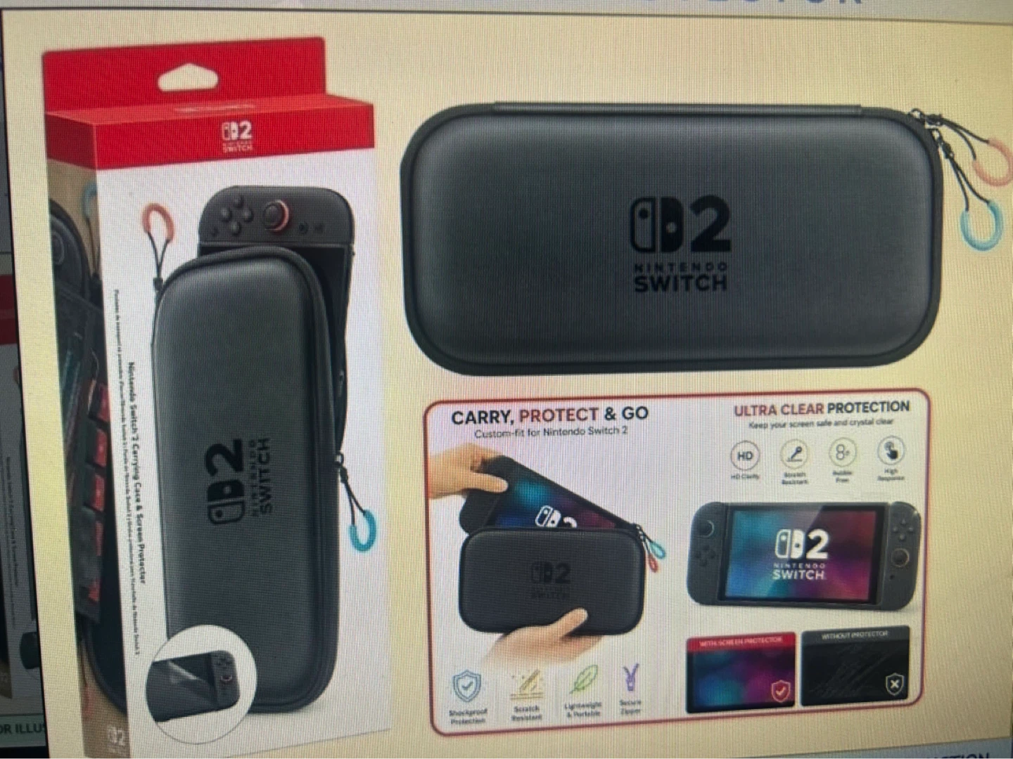 Brand New Nintendo Switch 2 Carrying Case wt Screen Protector