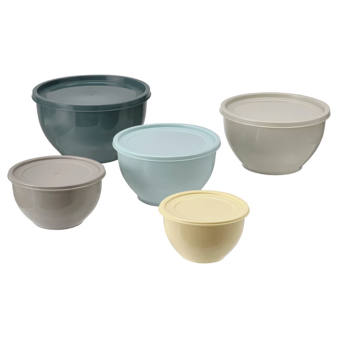 Set of 5 Mixing Bowls with Lids