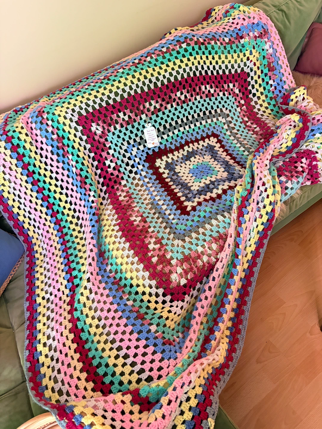 Handmade Multi-Colour Crochet Full-Queen Afghan - photo 2