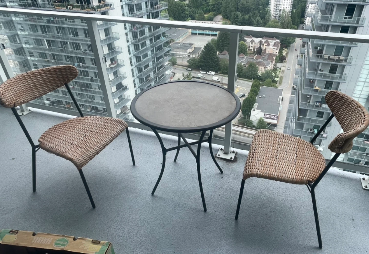 Wicker Balcony Set - 1 Table & 2 Chairs