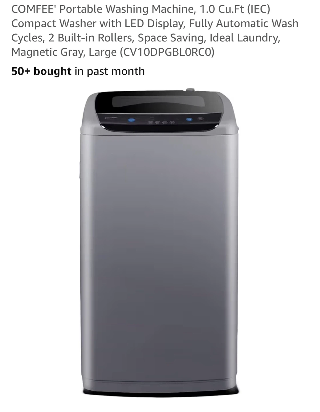 COMFEE' Portable Washing Machine, 1.0 Cu.Ft, Magnetic Gray