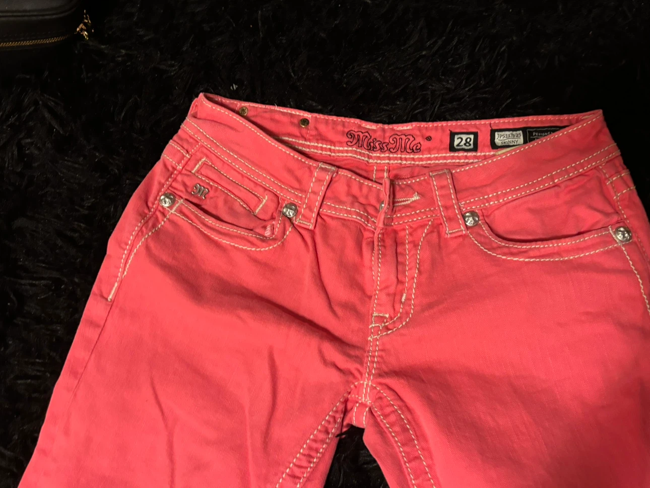 Miss Me Pink Embellished Jeans Size 28