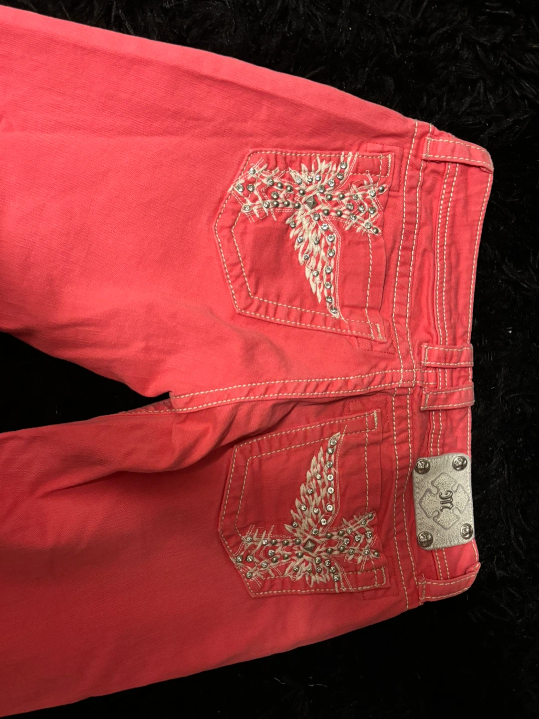 Miss Me Pink Embellished Jeans Size 28 - photo 3