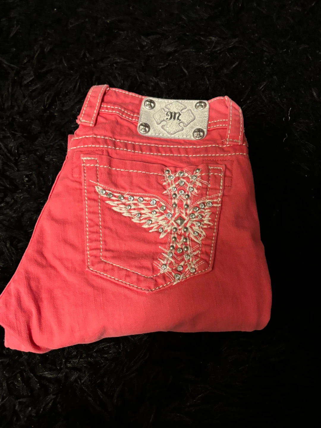Miss Me Pink Embellished Jeans Size 28 - photo 4