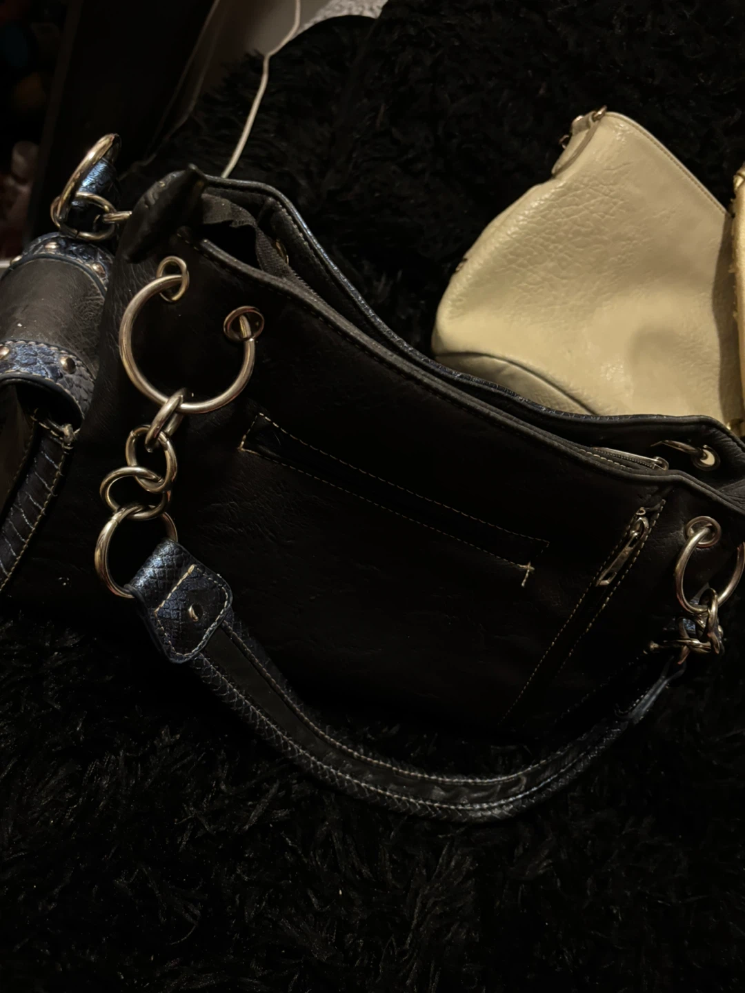 Embellished Satchel Purse with Cross and Wings Design - photo 3