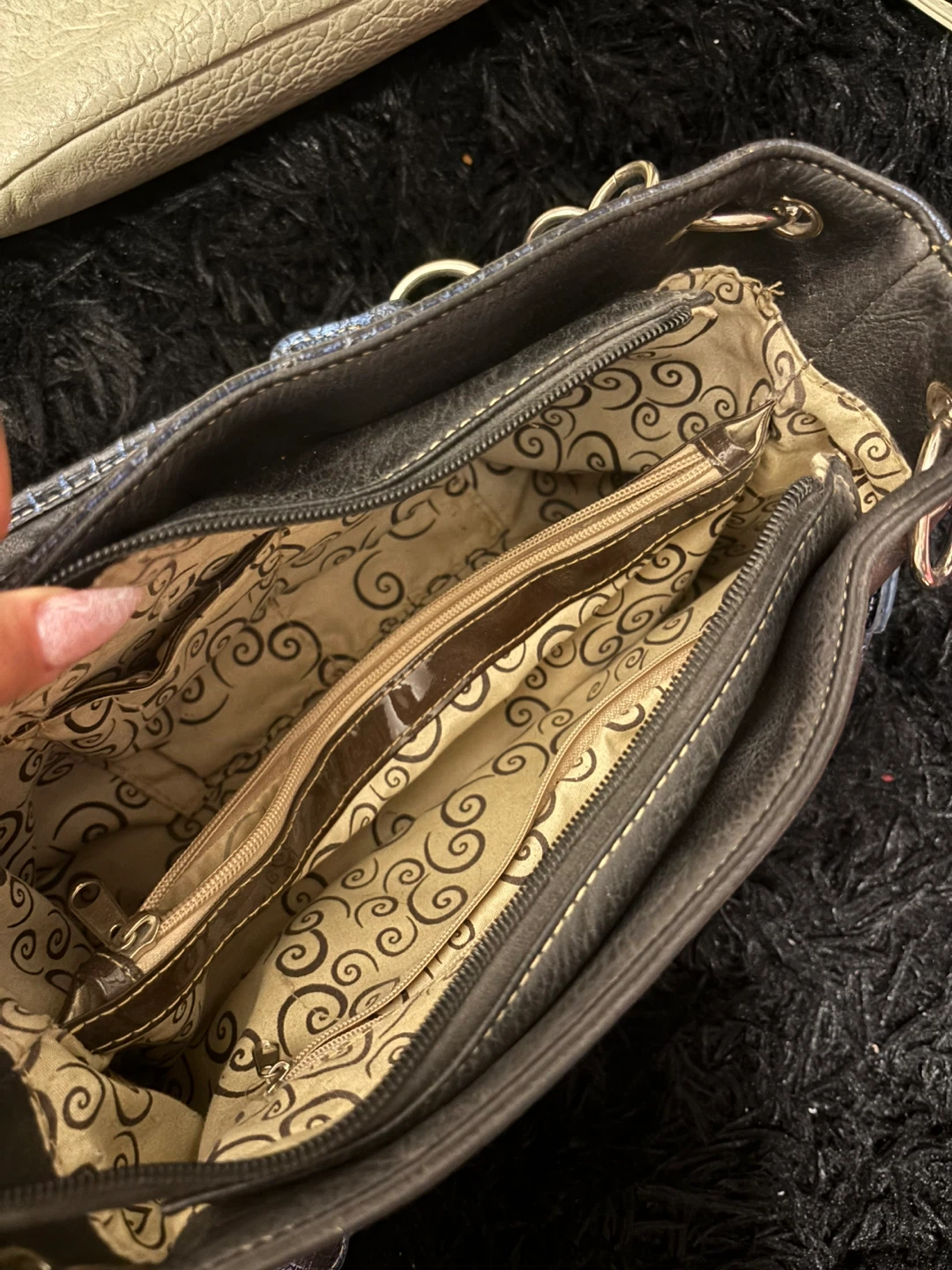 Embellished Satchel Purse with Cross and Wings Design - photo 4