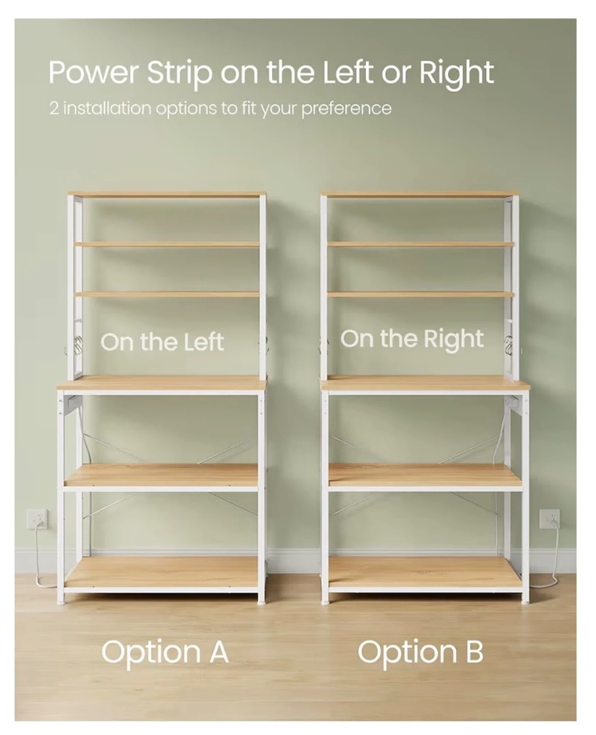 6-Tier Kitchen Rack (built) with Power Outlet, drawers