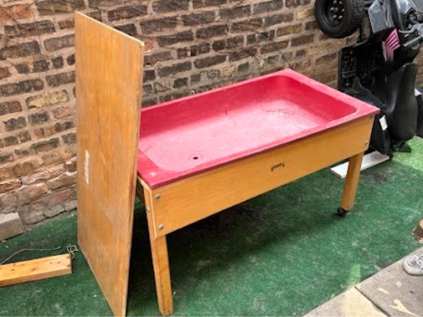 Vintage Wooden Sensory kids play Box with Lid - photo 2