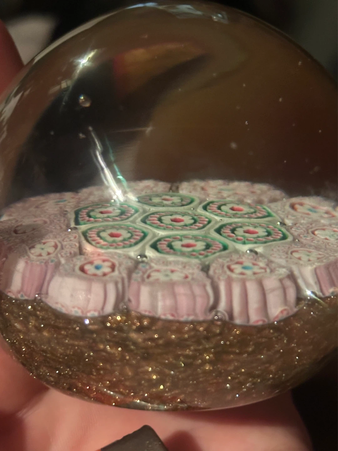 Murano concentric millefiori art glass paperweight - photo 5
