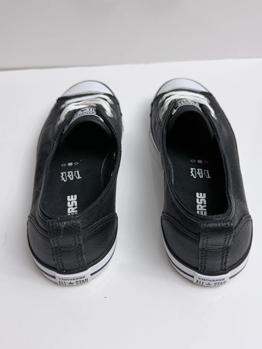 Converse Black Leather Dainty Sneakers - Women's Size 7 - photo 5