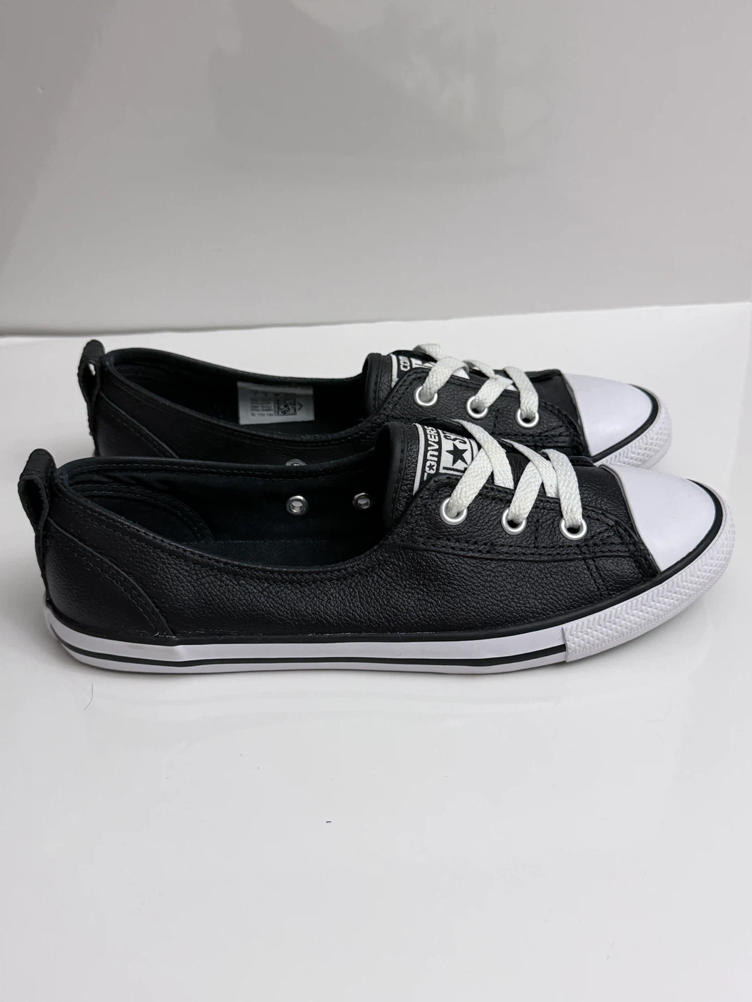 Converse Black Leather Dainty Sneakers - Women's Size 7 - photo 4