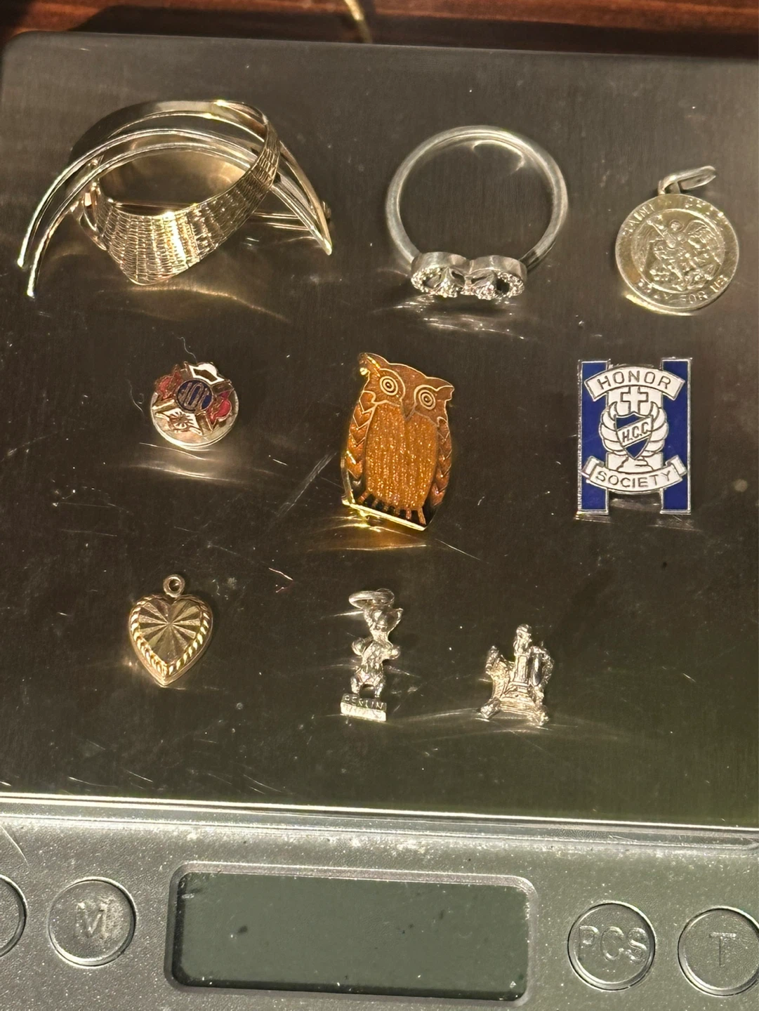 Vintage Sterling and gold charms pins pandora