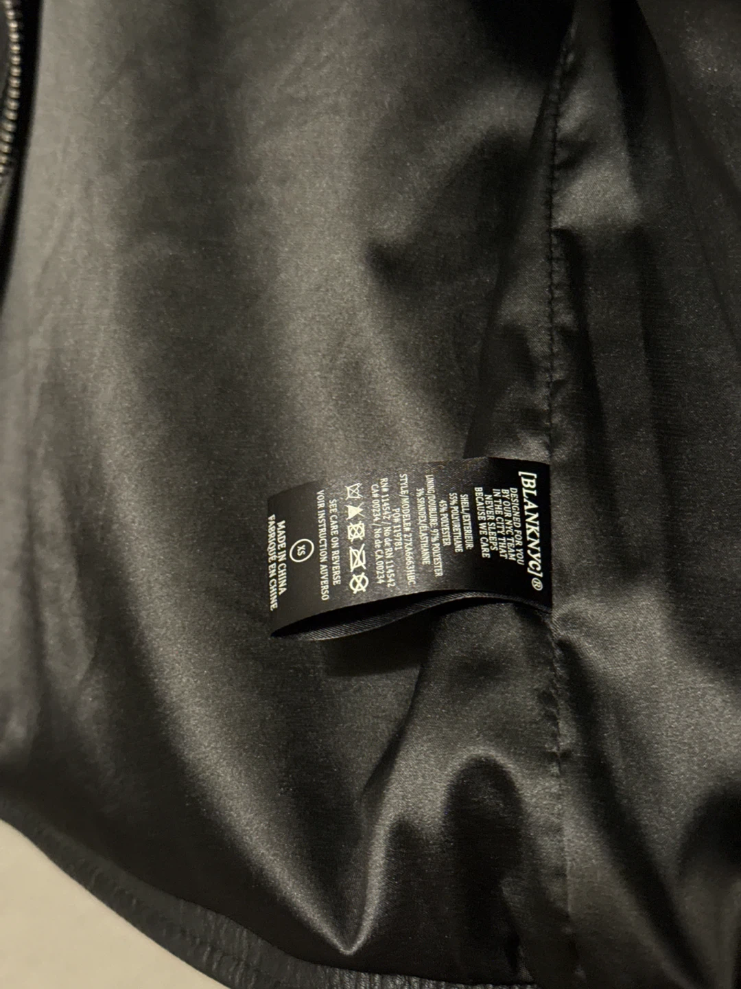 Black Faux Leather Moto Jacket XS - photo 4