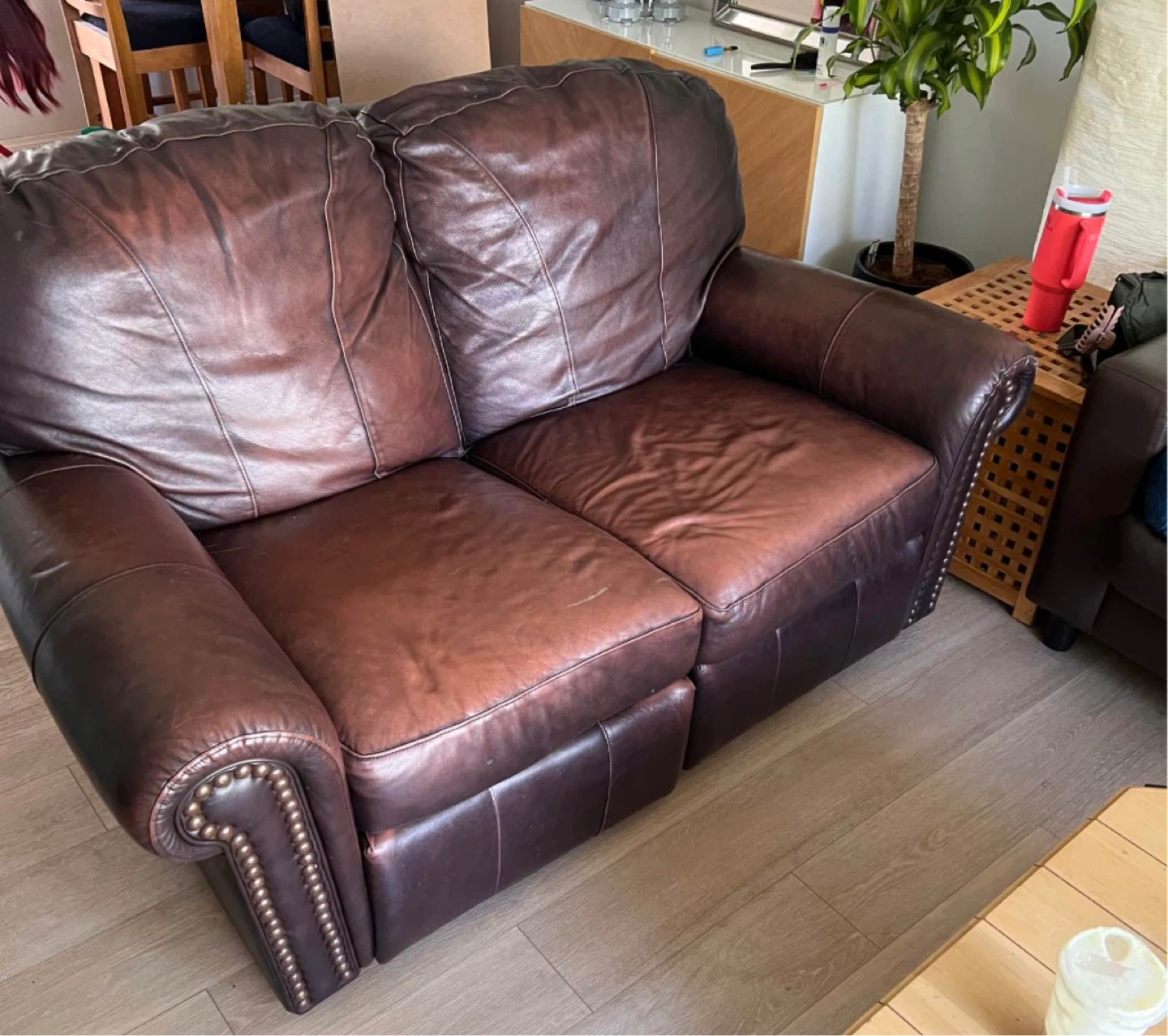Brown Leather Loveseat Recliner