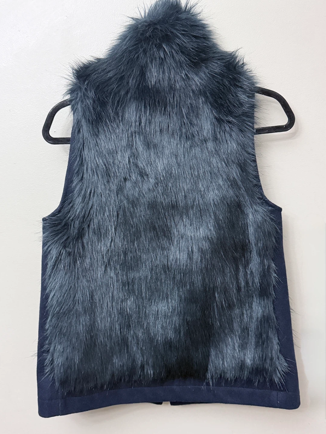 Tommy Hilfiger Navy Wool & Faux Fur Vest - Size Medium - photo 2