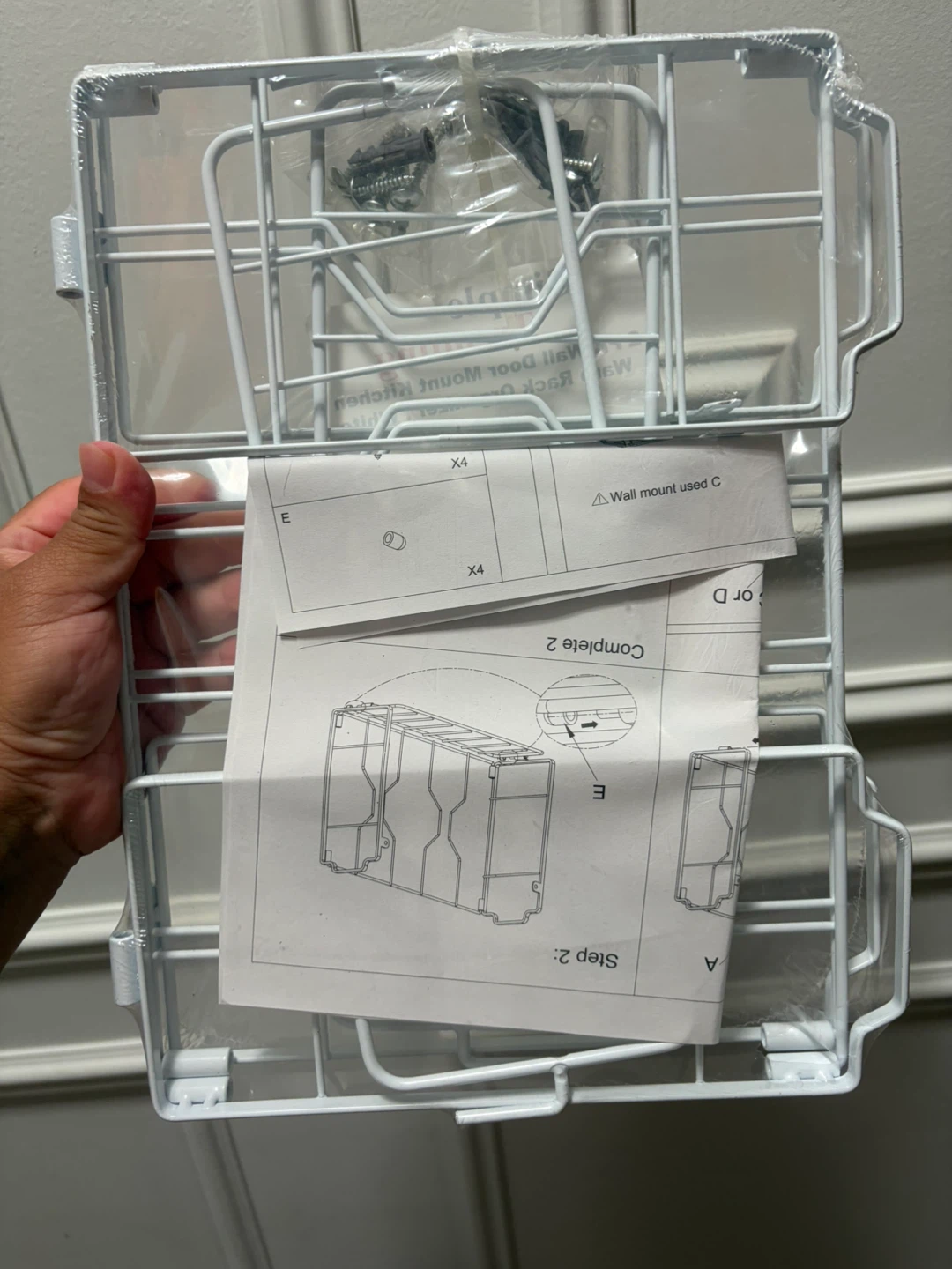 New  2 Pack White Wall Door Mount Kitchen Wrap Rack Organizer - photo 2