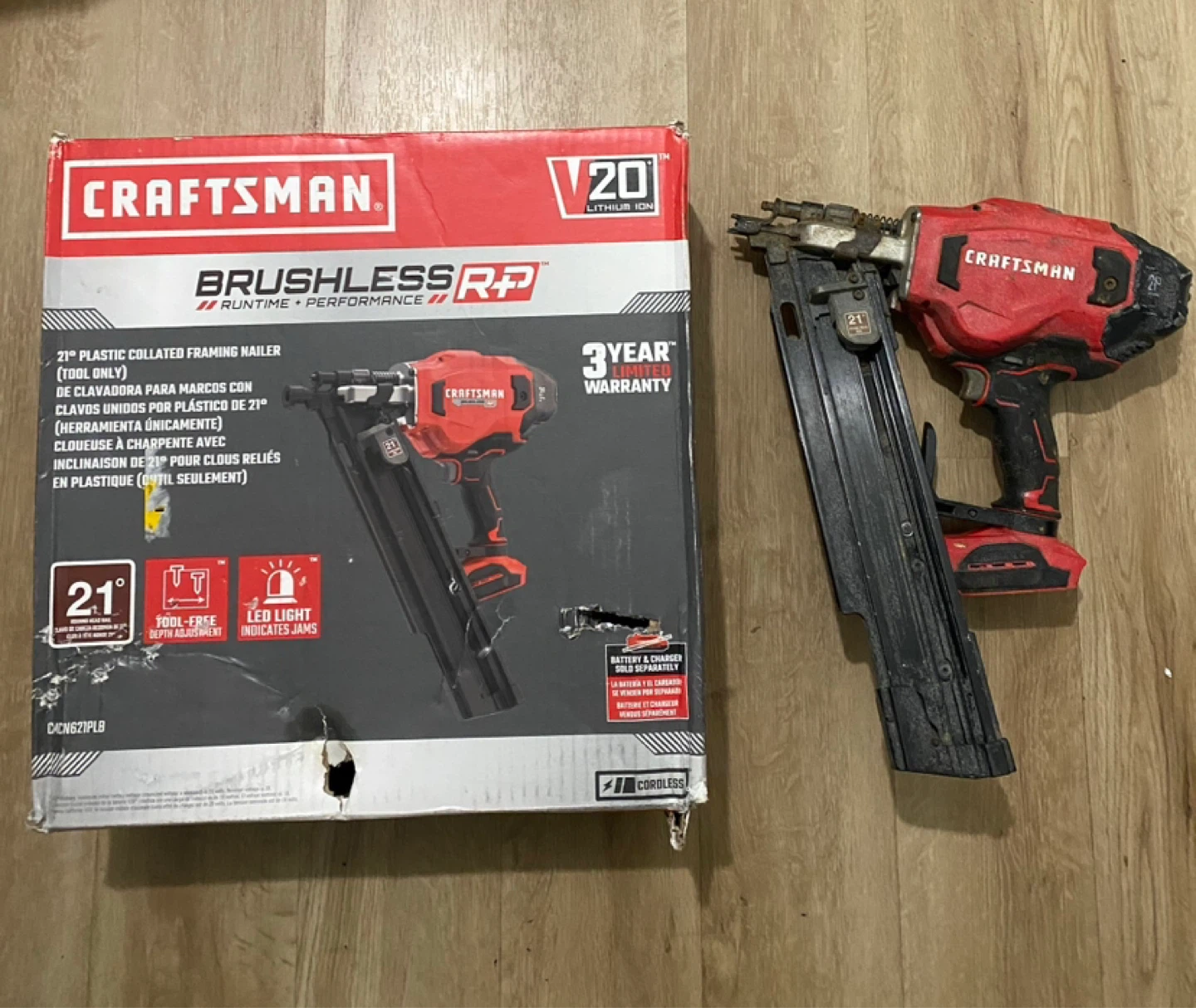 Craftsman 21° Brushless Cordless Framing Nailer (Tool Only)