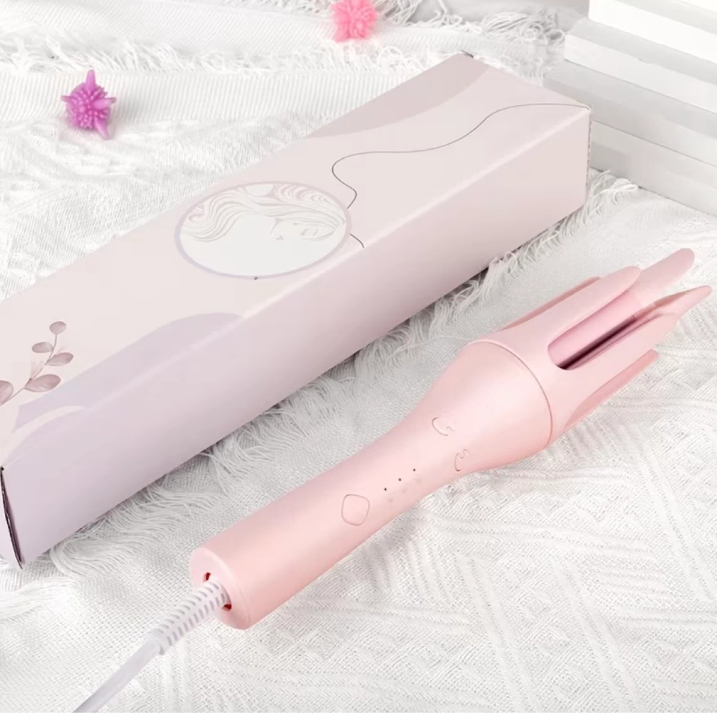 Pink Automatic Hair Curler