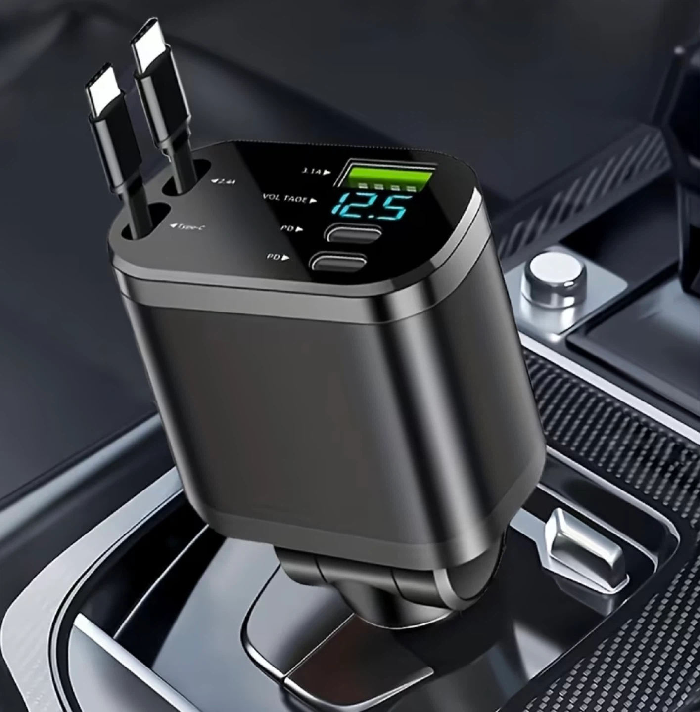 Car Charger with Digital Display