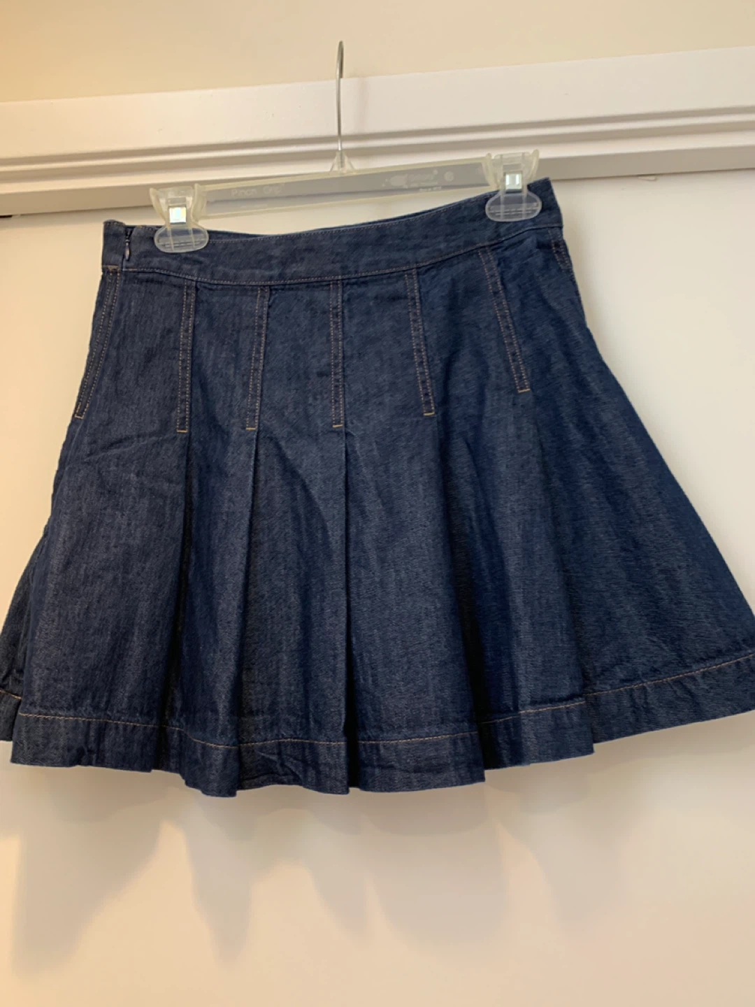 Babaton Denim Pleated Skirt - Size 6 - photo 2