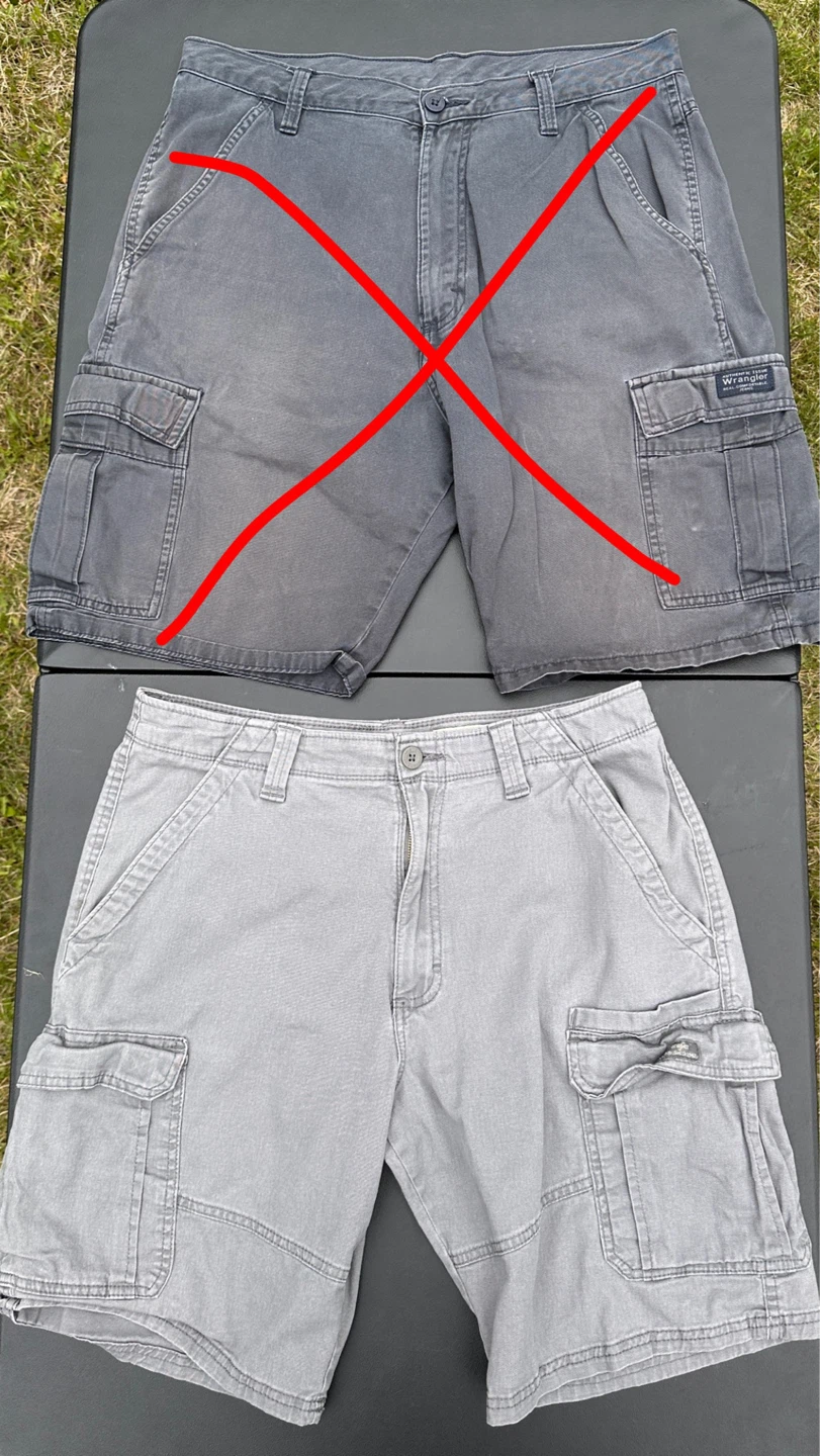 wrangler shorts size 32 to 34