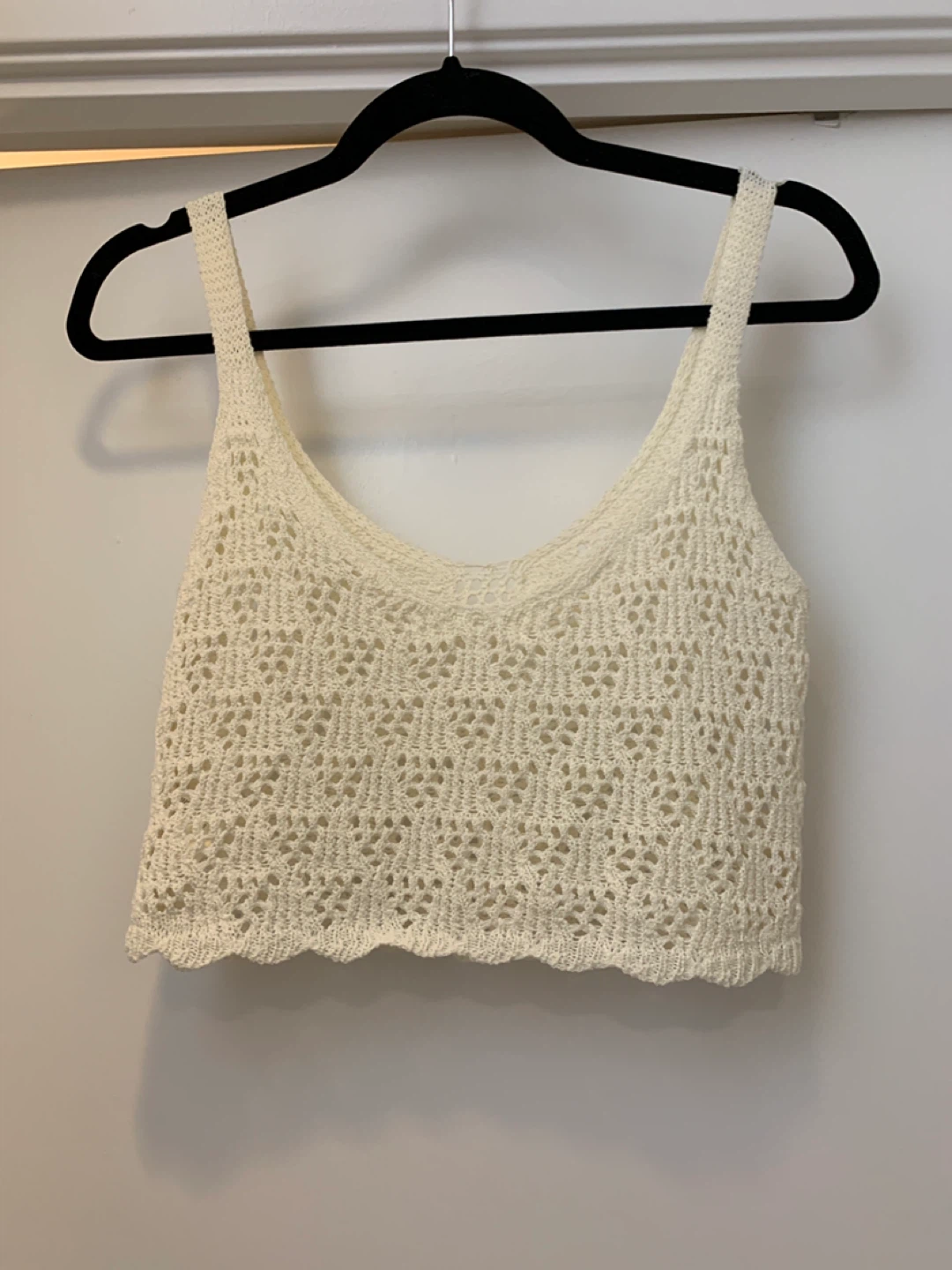 OAK + FORT Cream Crochet Tank Top - Small - photo 2
