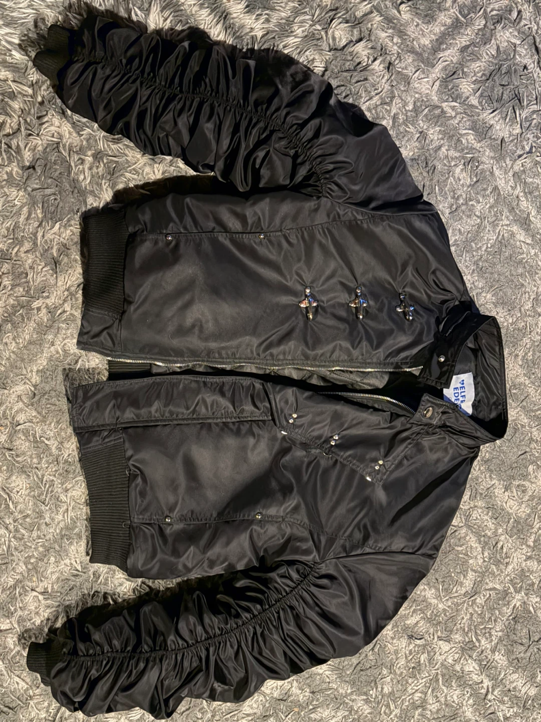 Large Unisex Black Faux Fur Jacket (Cropped Fit) - photo 3