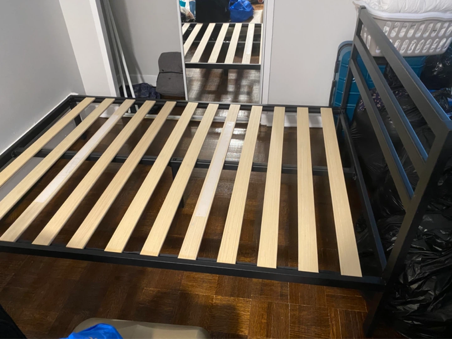 Black Metal Platform Bed Frame with Headboard (Double/Full) 14” - photo 2