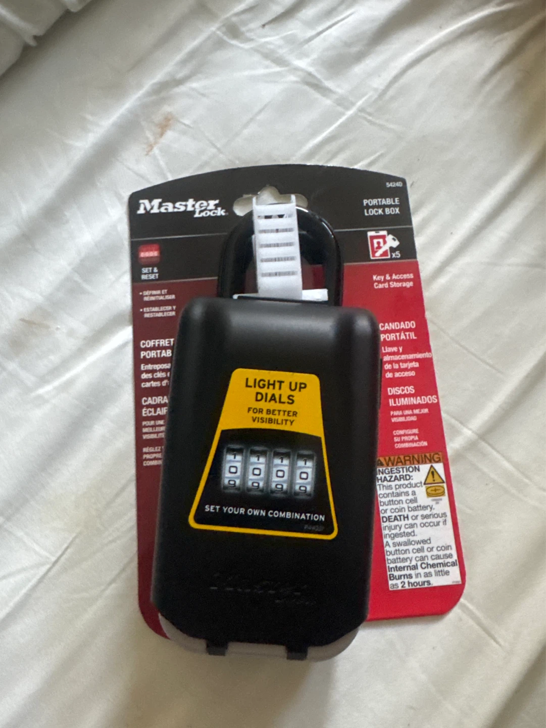 Master Lock Portable Lock Box with Light Up Dials