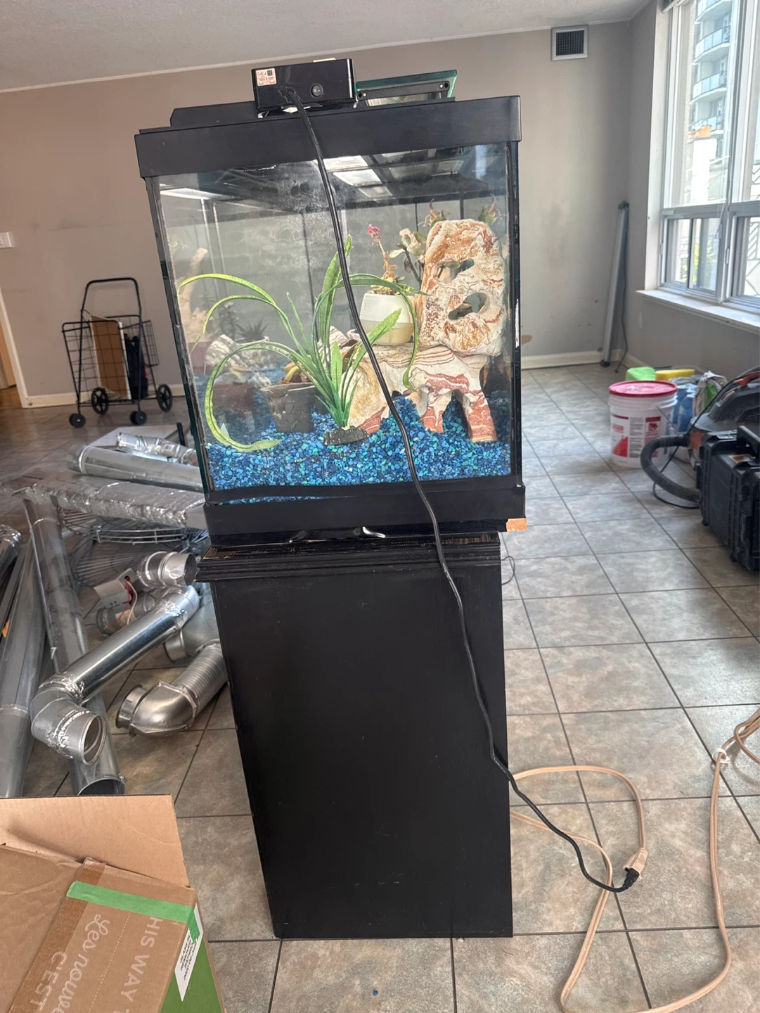 Large Aquarium with Cabinet Stand - photo 2
