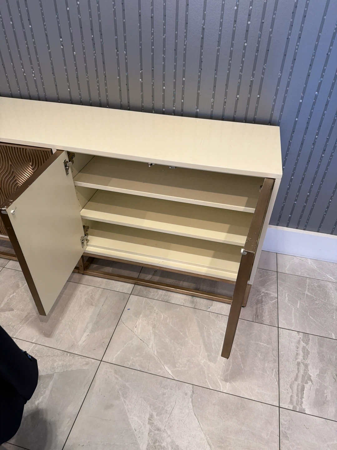 Cream and Bronze Accent Cabinet - photo 3