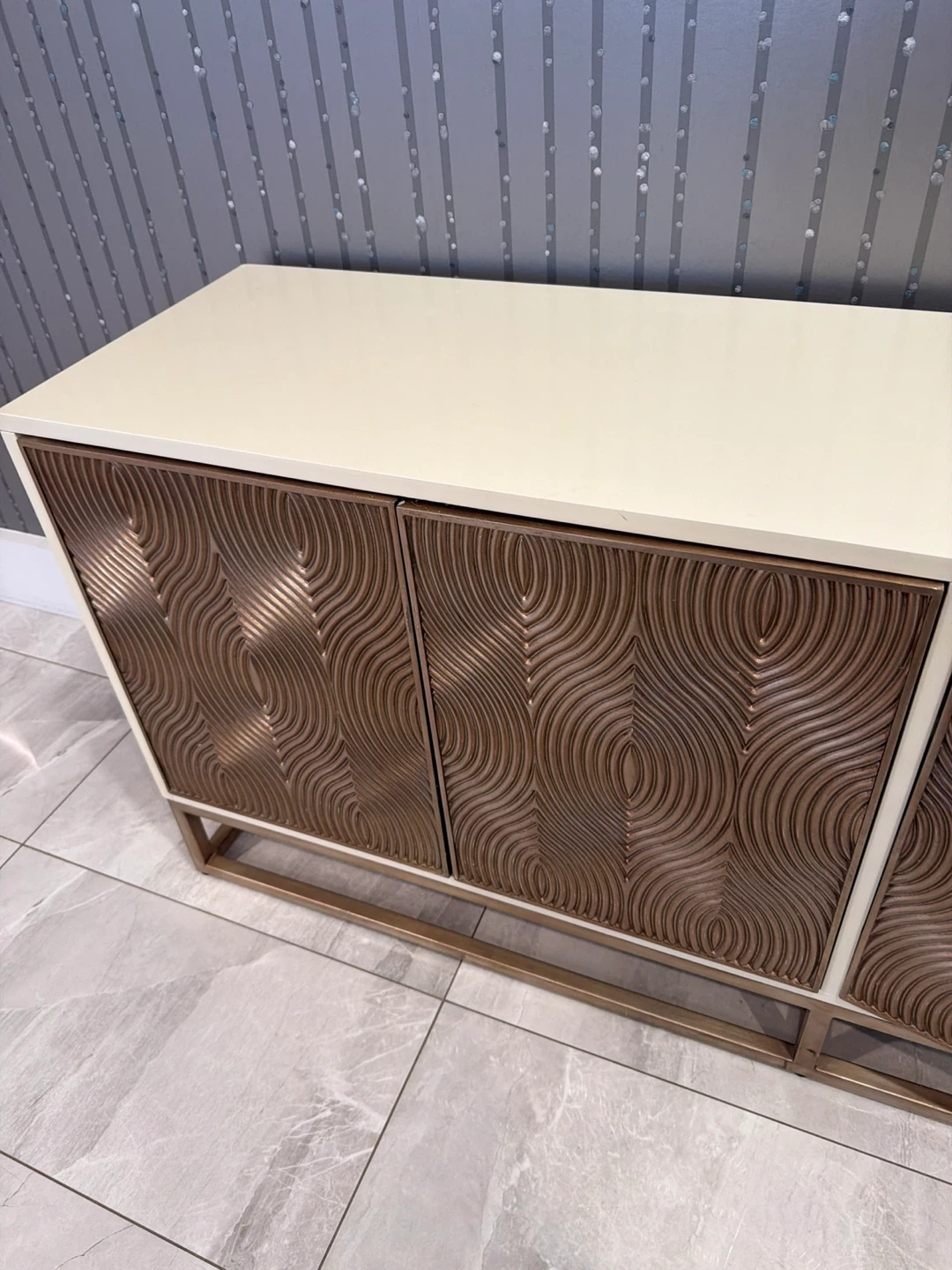 Cream and Bronze Accent Cabinet - photo 5