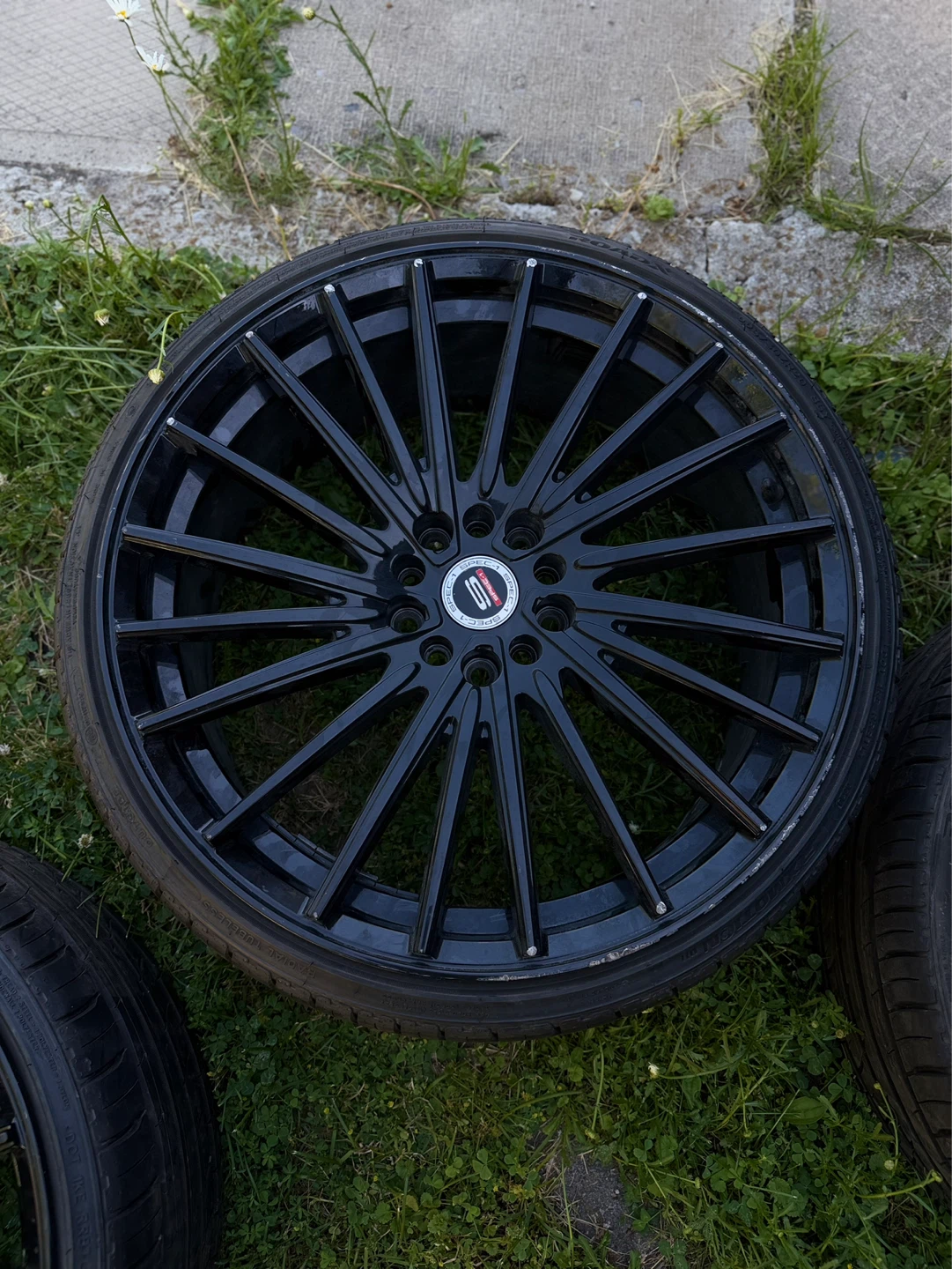 Set of 4 Black Alloy Wheels with Tires - photo 2