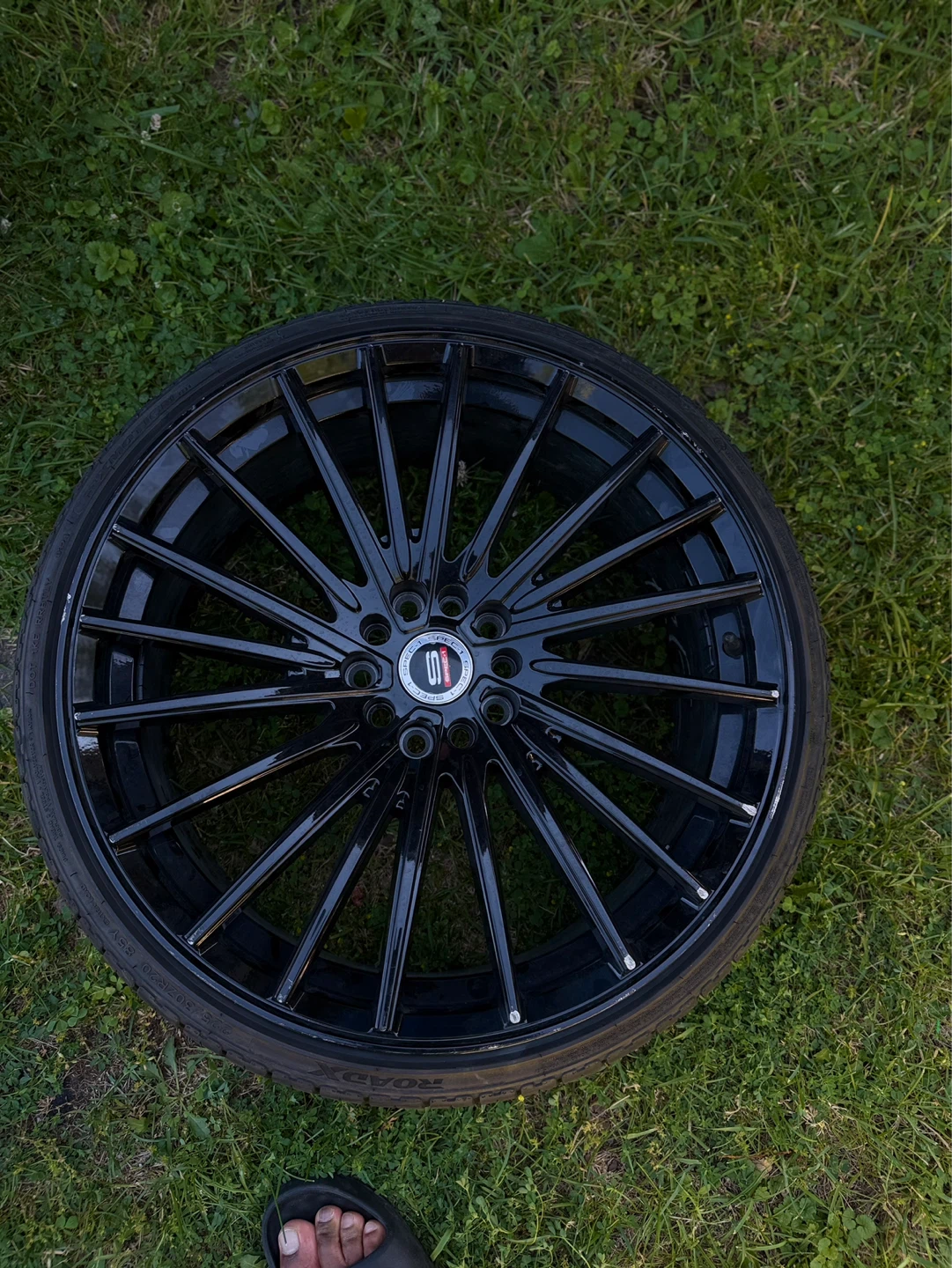 Set of 4 Black Alloy Wheels with Tires - photo 4