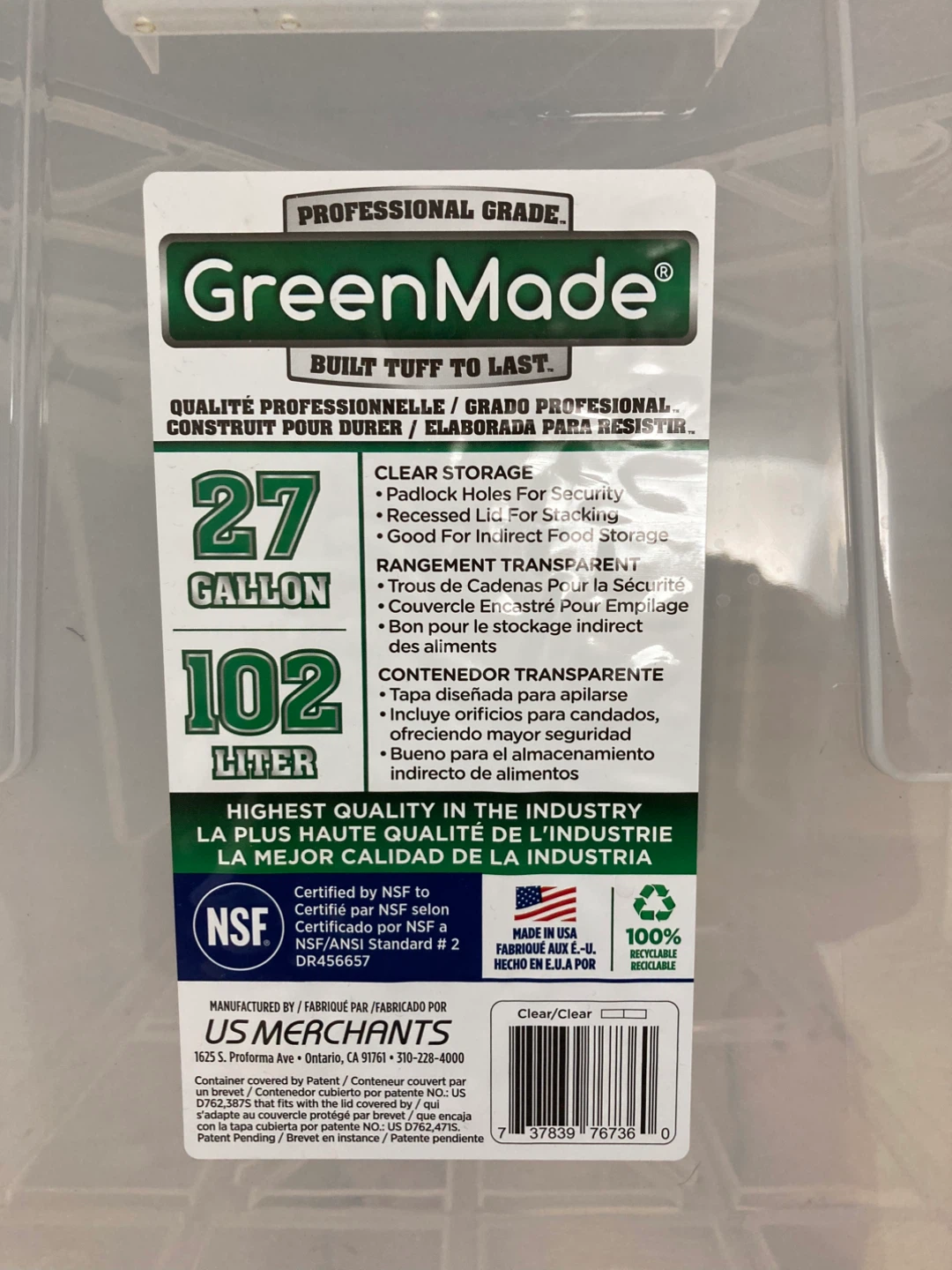 GreenMade 27 Gallon Storage Bin - photo 3