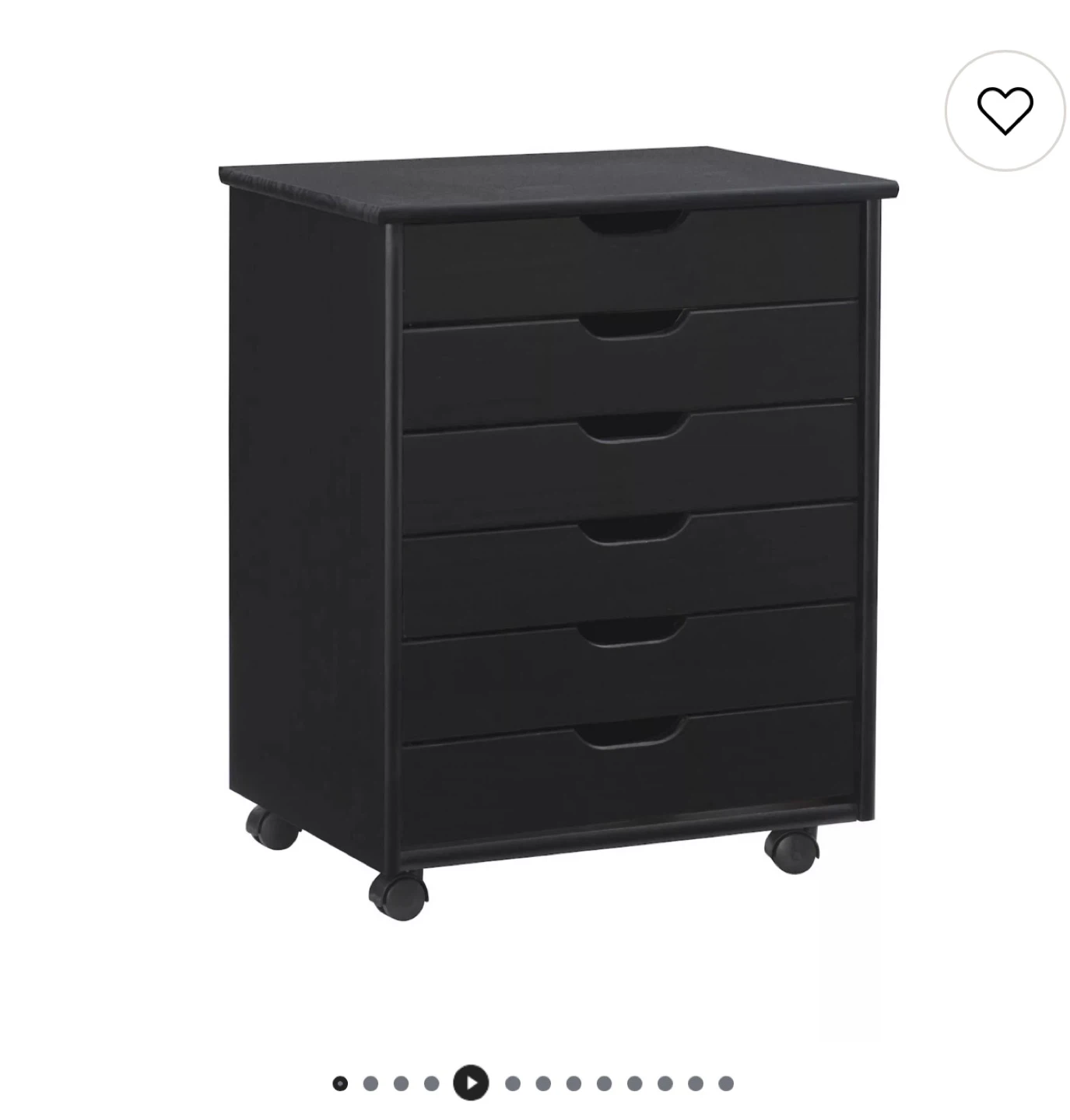 Linon Cary Wide 6-Drawer Rolling Storage Cart