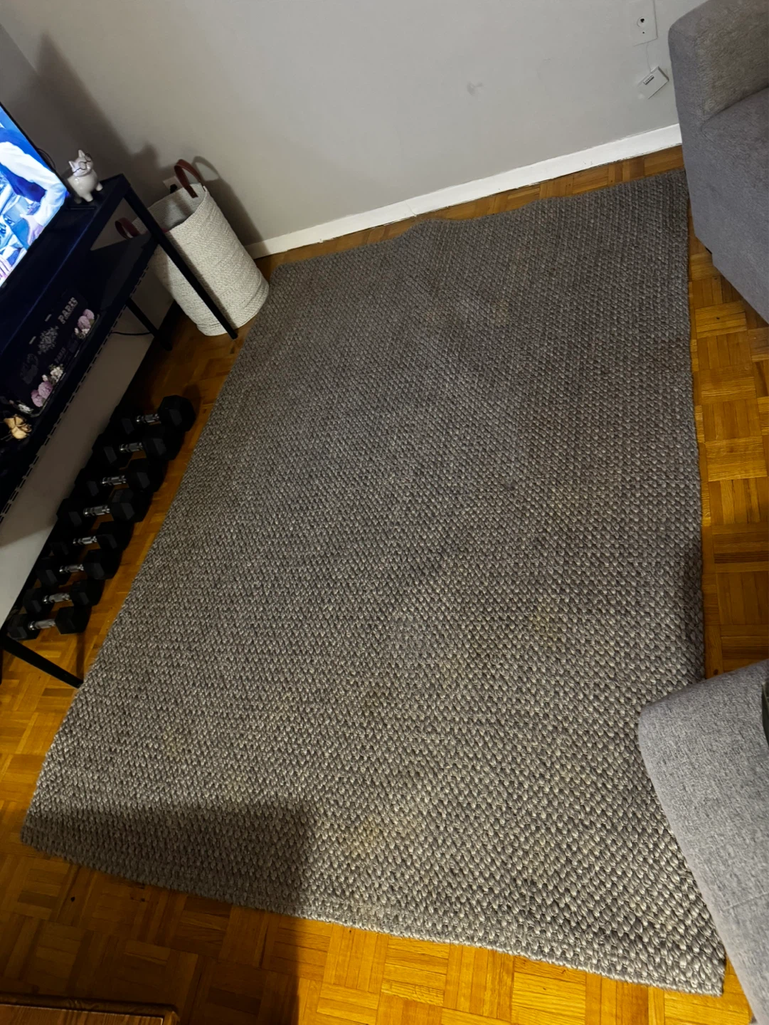 IKEA Vokslev jute rug - grey - 5’3” x 7’7”
