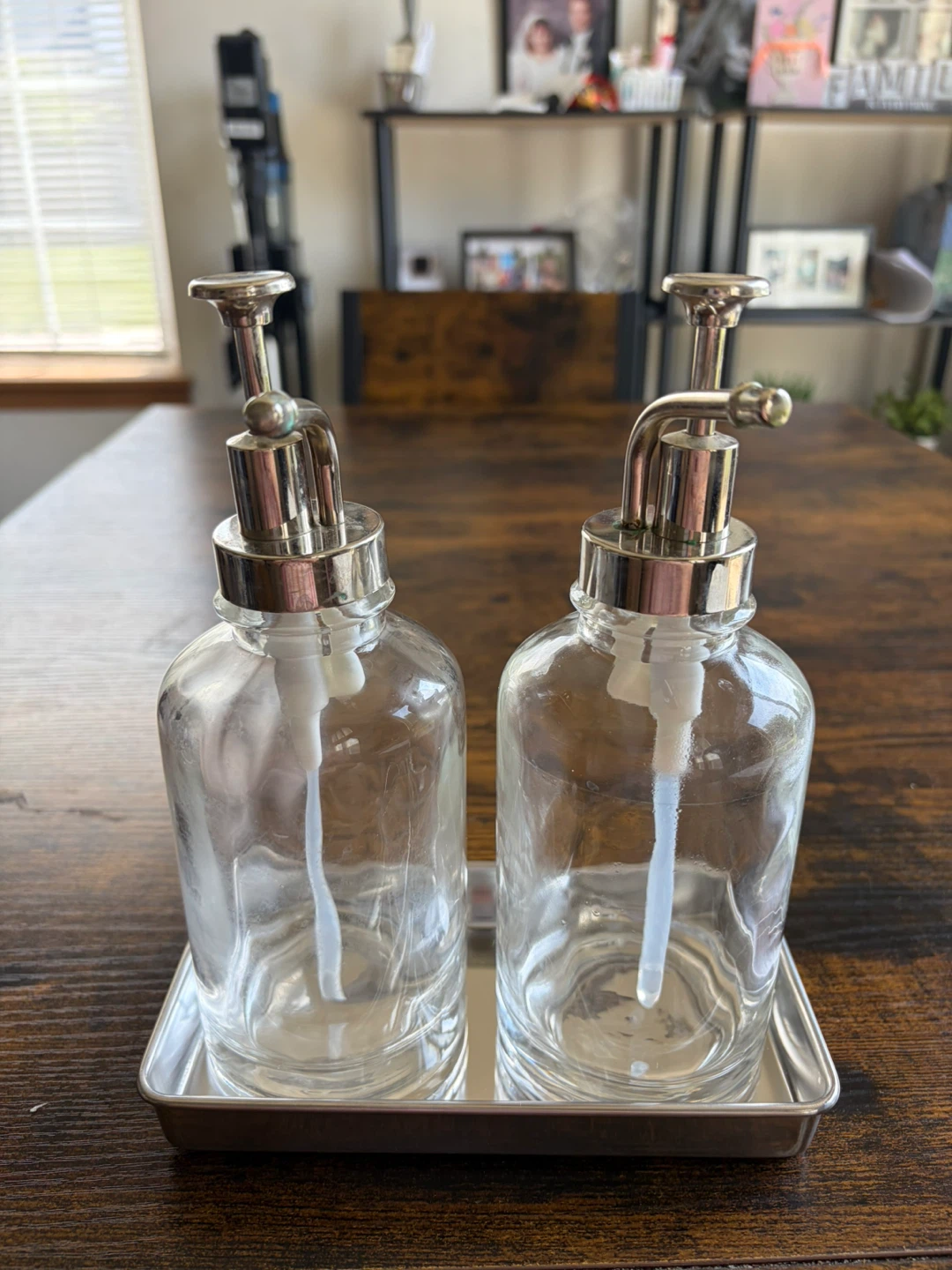 Set of 2 Glass Soap Dispensers