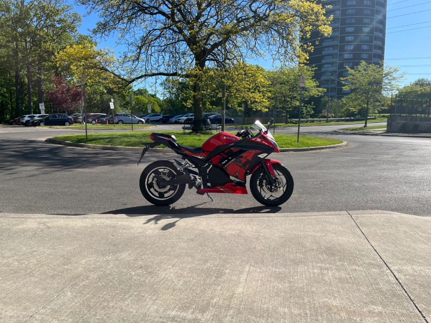 Red E-bike Sport Motorcycle