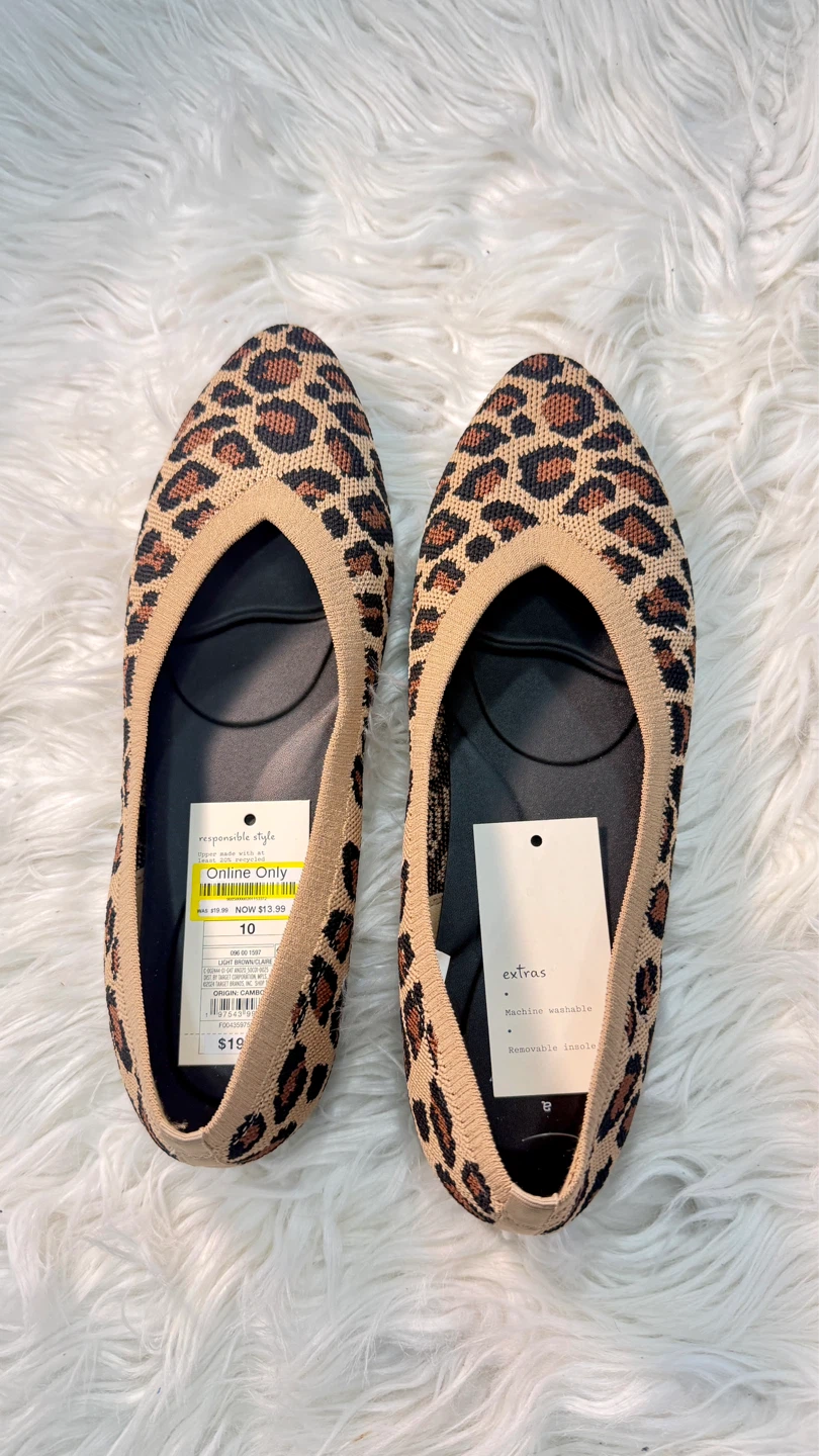 A New Day Leopard Print Ballet Flats Size 10 - photo 2