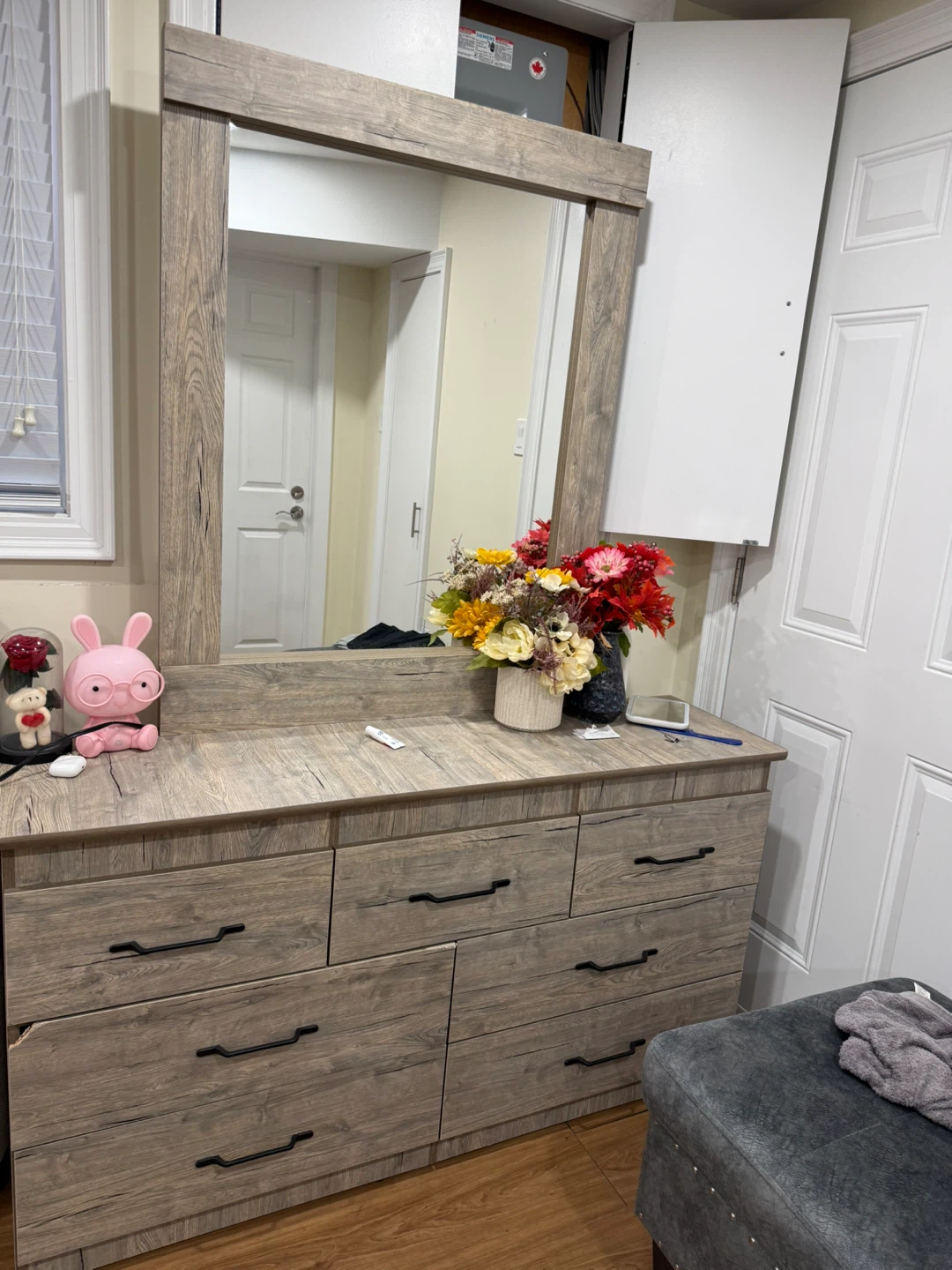 Wooden Dresser with Mirror - photo 2