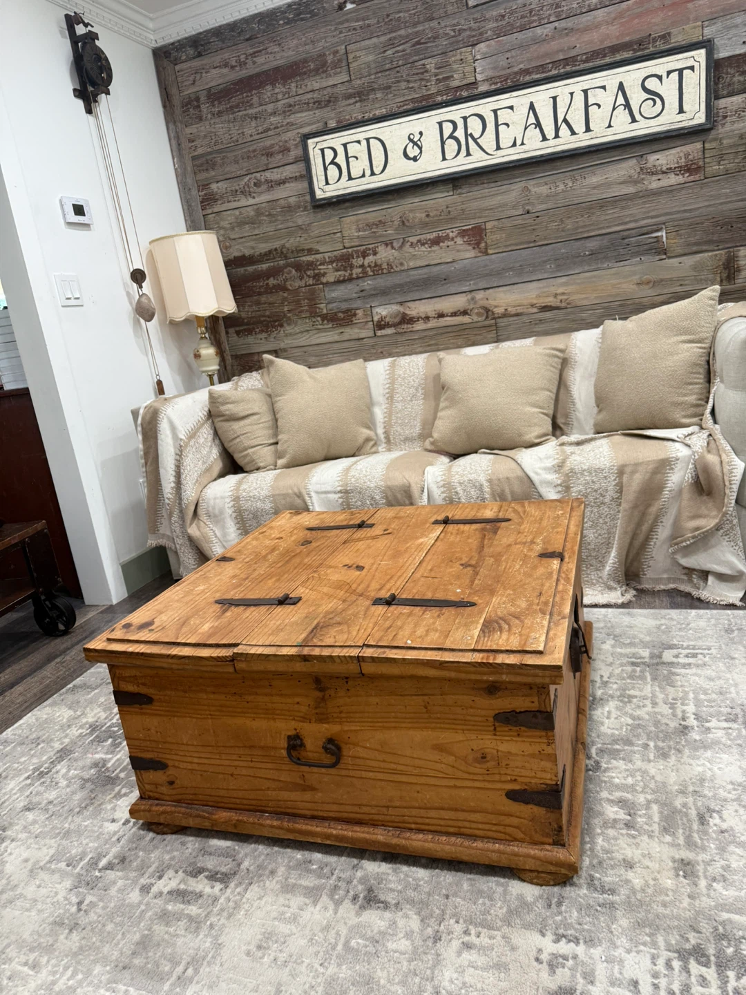 Wooden Storage Trunk Coffee Table - photo 3