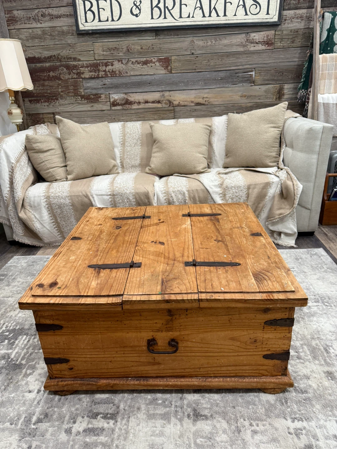 Wooden Storage Trunk Coffee Table