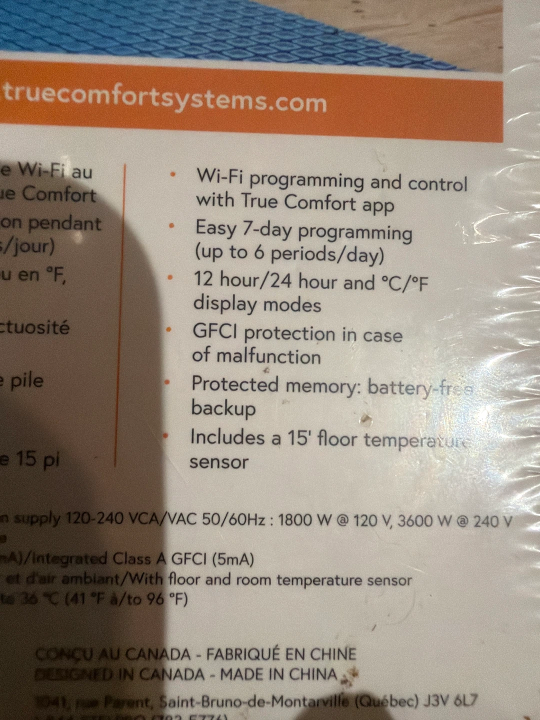 True Comfort PS120/240WF Programmable Wi-Fi Thermostat (NEW) - photo 5