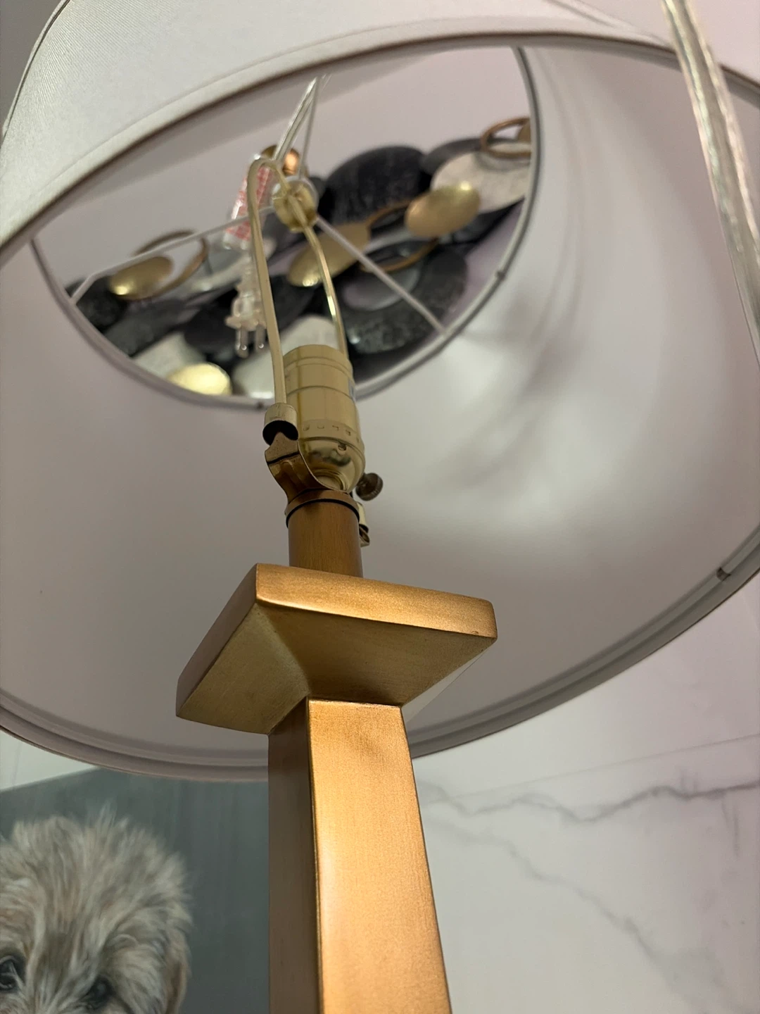Gold Table Lamp with USB Ports - photo 3